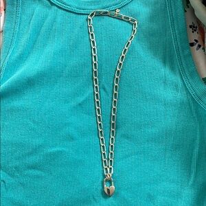 Elegant Sterling silver 925 Oval Link Necklace with heart Pendant